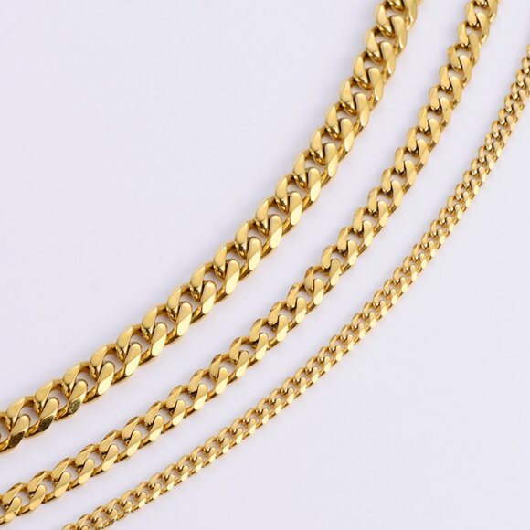 New 11mm 18k Gold plated Miami Cuban link geometric hip hop chain NECKLACE Gift - Picture 6 of 7